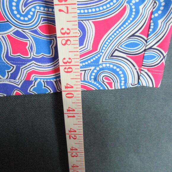 J. McLaughlin Bainbridge Dress XL Pink Blue White Geometric Prep Designer Shift - Picture 4 of 8